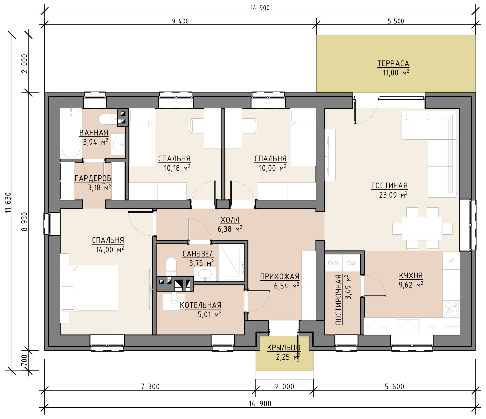 План 1 этажа