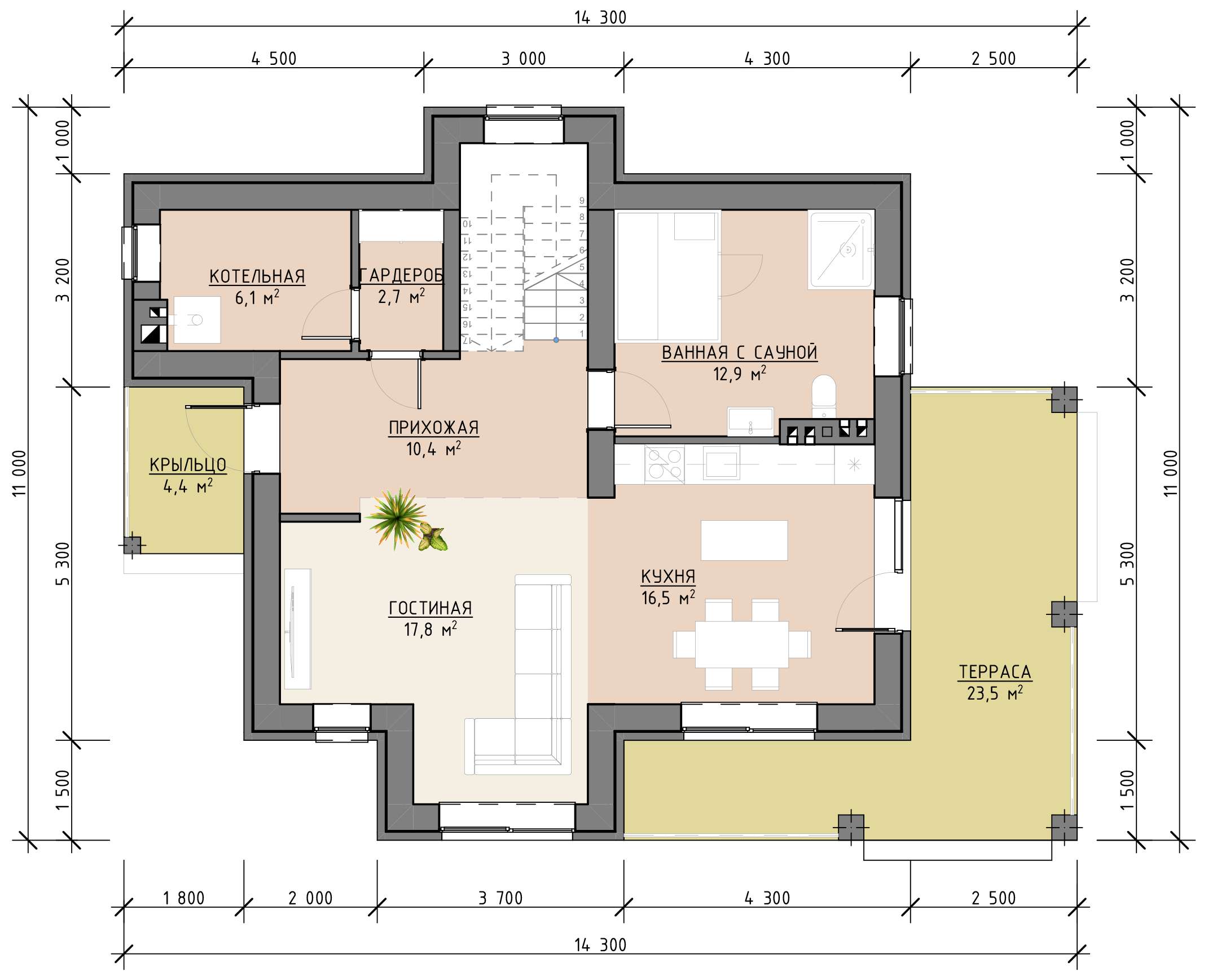 План 1 этажа