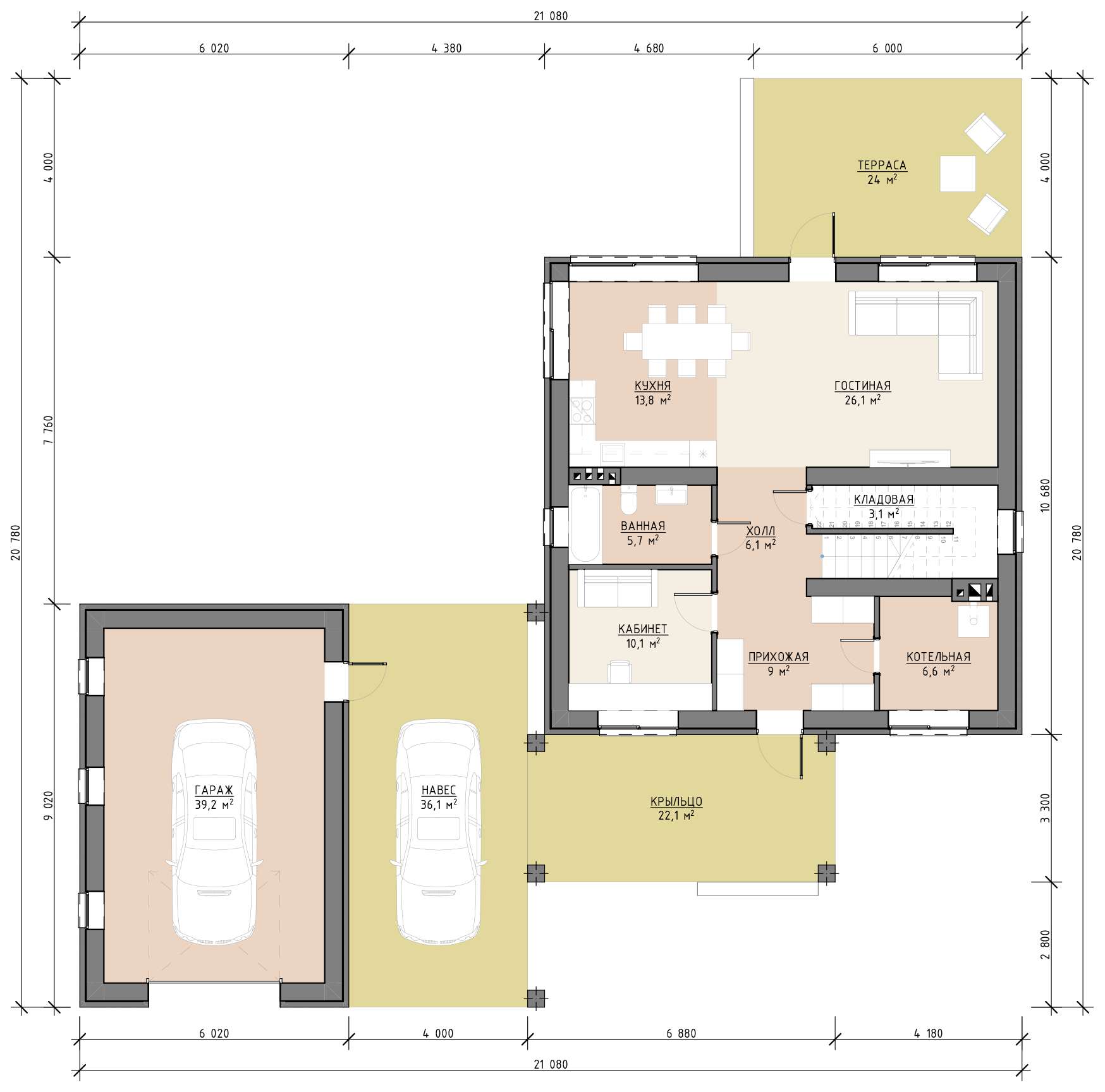 План 1 этажа