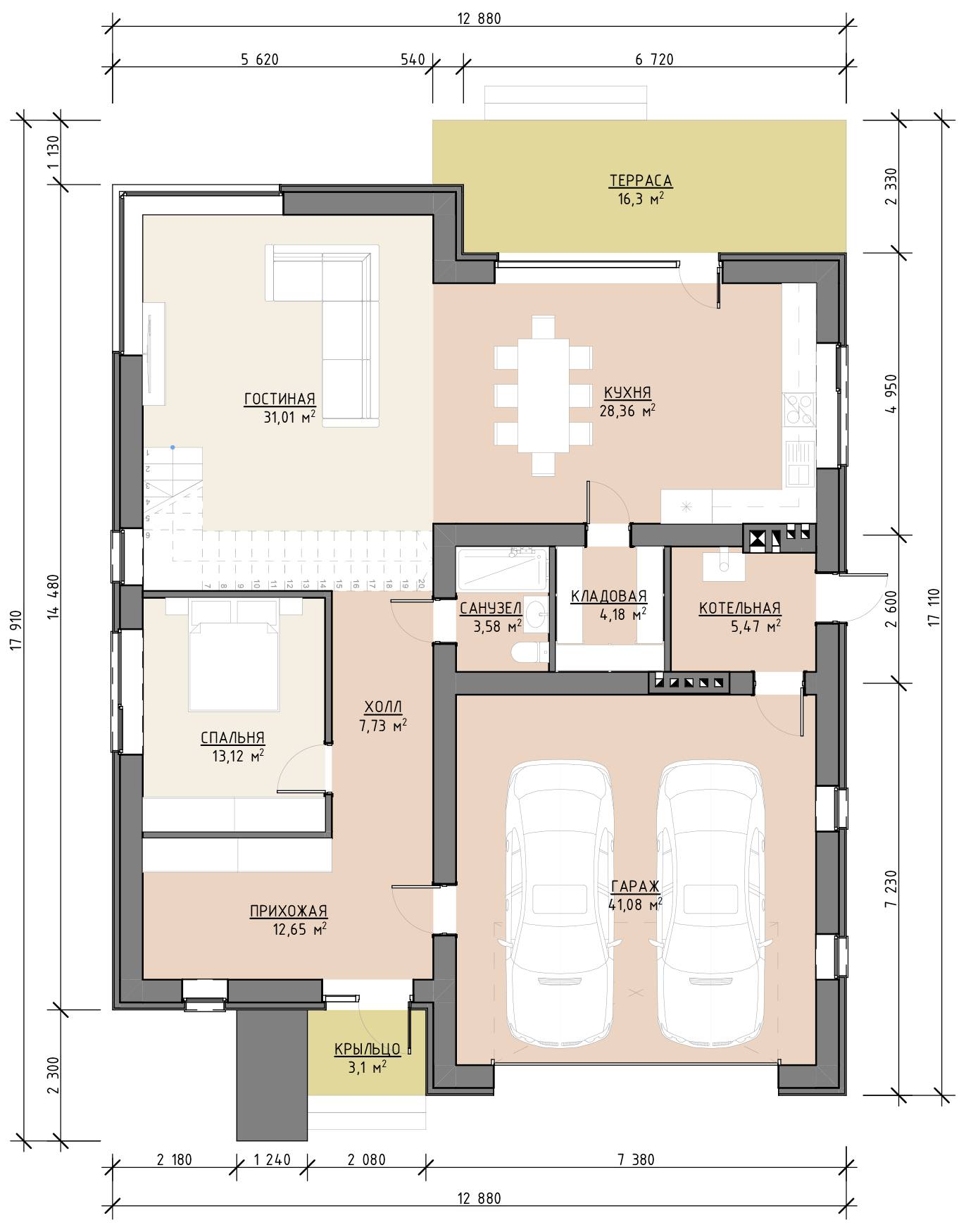 План 1 этажа